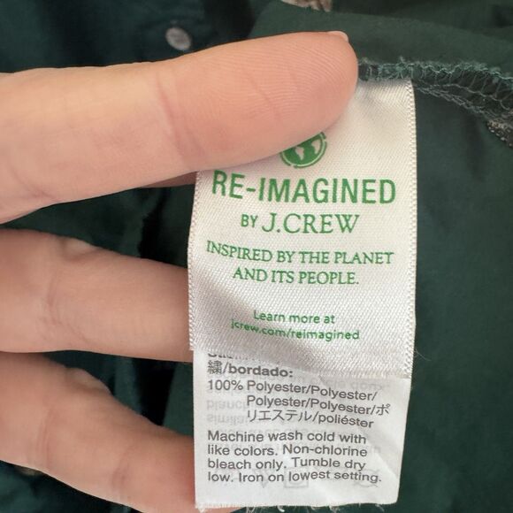 J CREW Slim Perfect Shirt Dog Embroidery Green Women’s 12 Slim Button Up Cotton - Picture 4 of 10